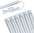 6 Pack 4FT 24W 6500K Cool White LED Shop Light with Plug Cable F649829