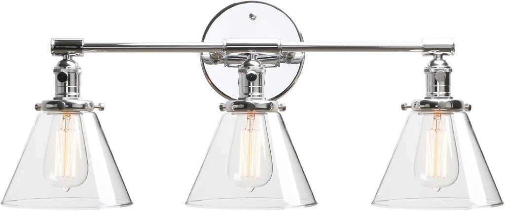 Black Wall Sconce Light Fixture with Clear Glass Canopy S4073