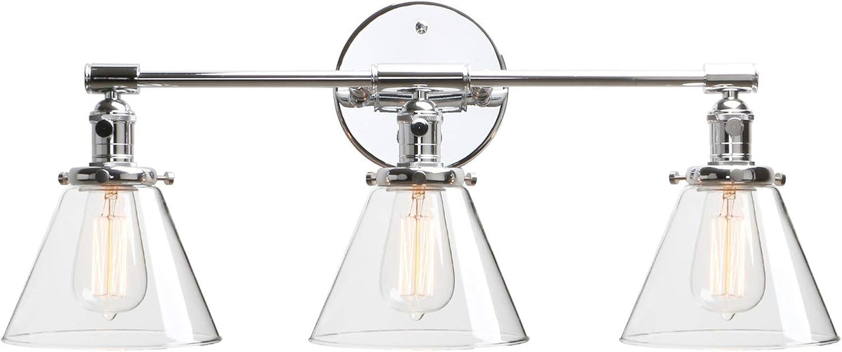 Black Wall Sconce Light Fixture with Clear Glass Canopy S4073
