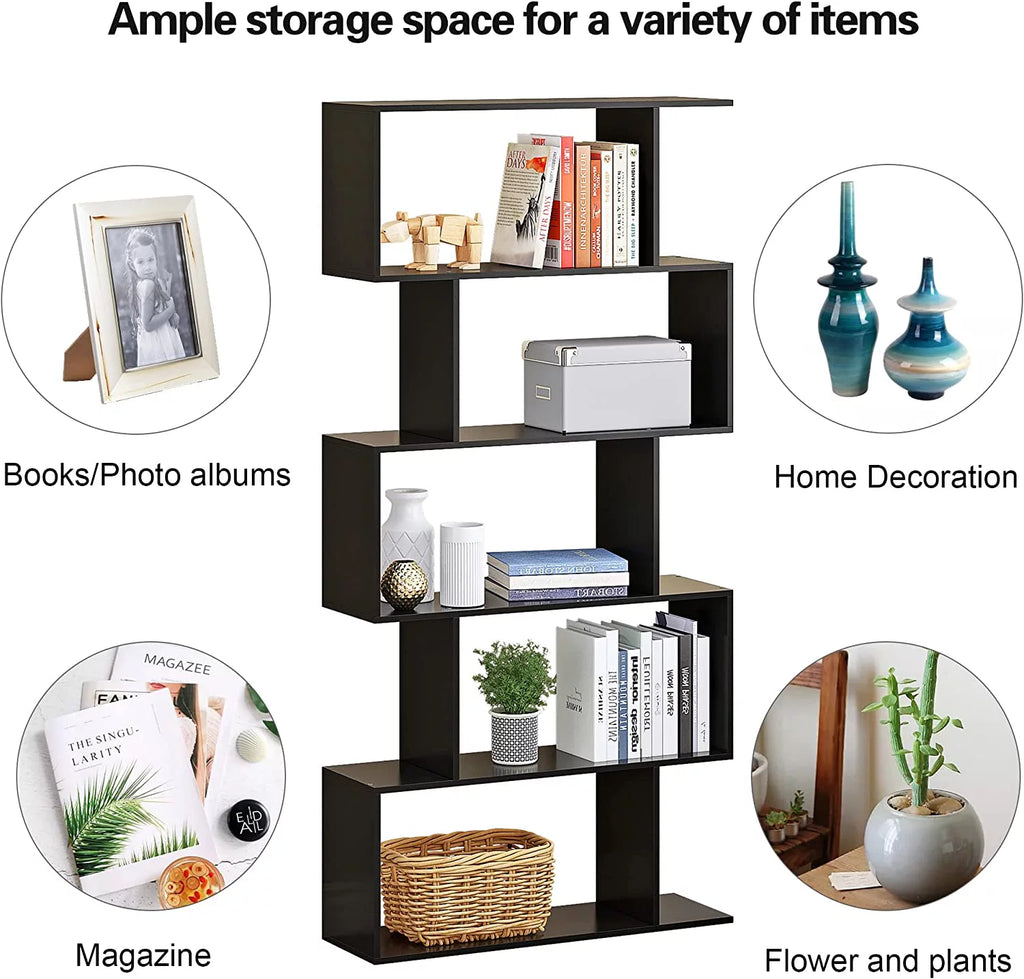 5-Tier Black Bookcase R638855