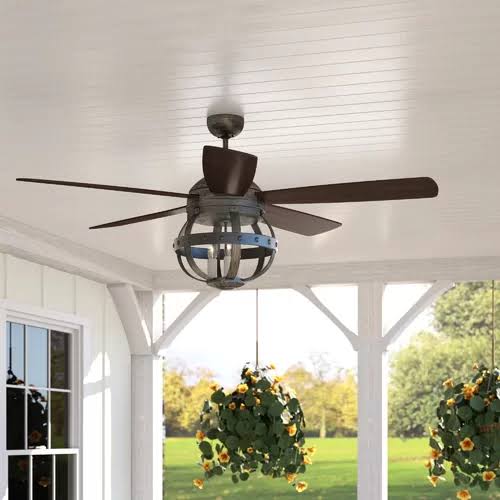 52x22 Caged Ceiling Fan with Remote Control and Light Kit R91571
