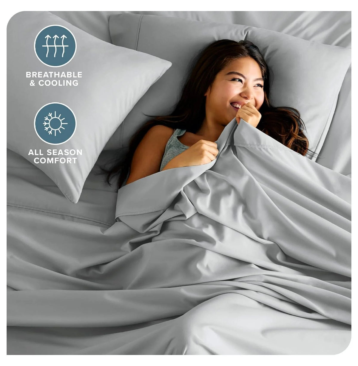 Full XL 4 Piece Microfiber Sheet Set, French Grey A8244