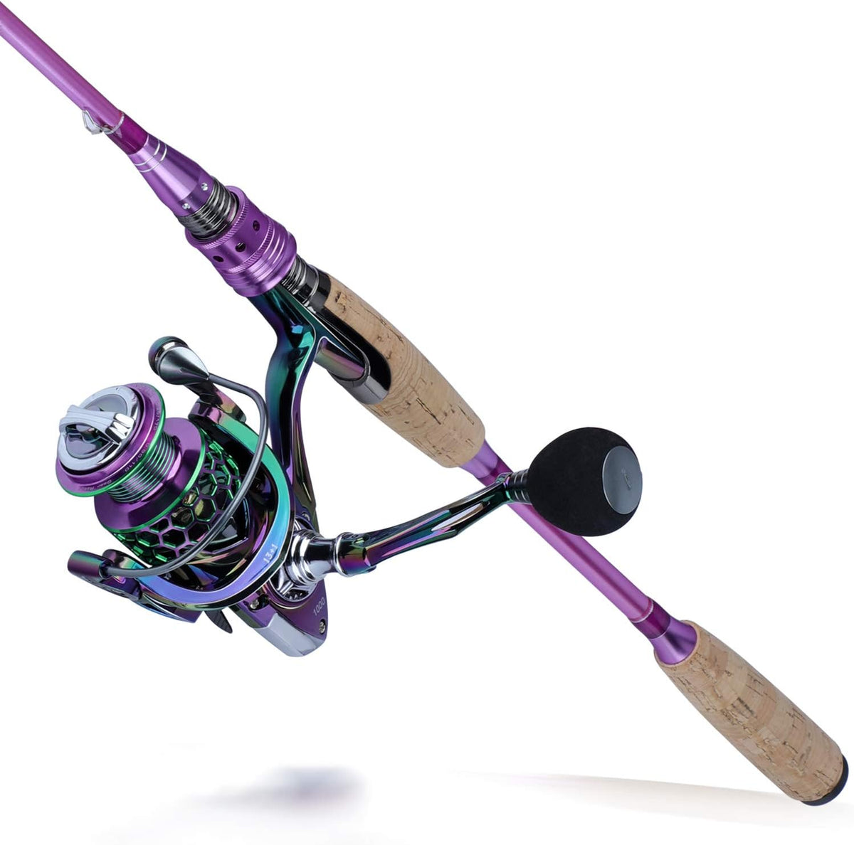 Carbon Fiber 4 Piece Spinning Fishing Rod Reel Combo U64541