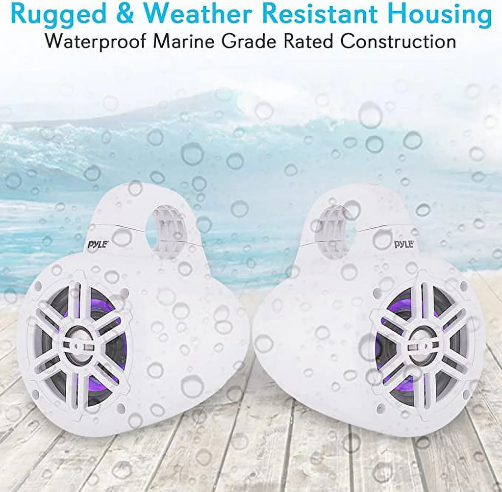 4 Inch 300 Watt Bluetooth Marine Tower Speaker System, Pair A814938