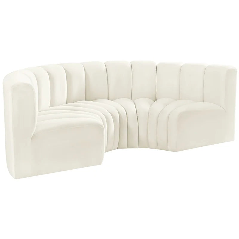 Cream Velvet Modular Sofa O540904