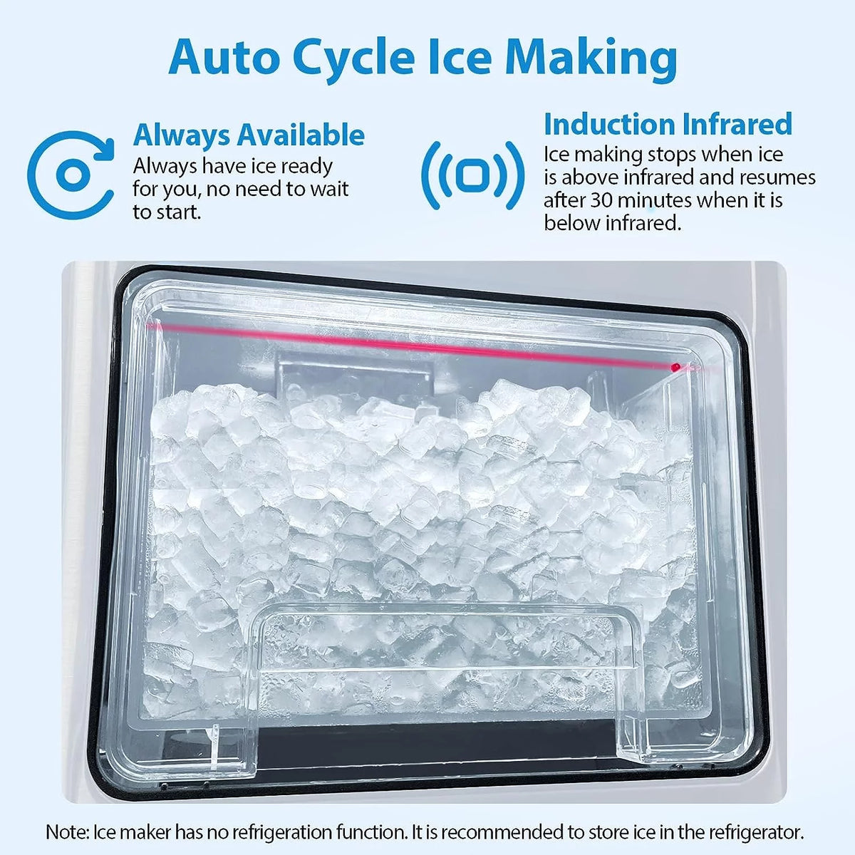 Nugget Ice Maker Countertop, 55 lbs/Day, Self-Cleaning, Stainless Steel Z45262