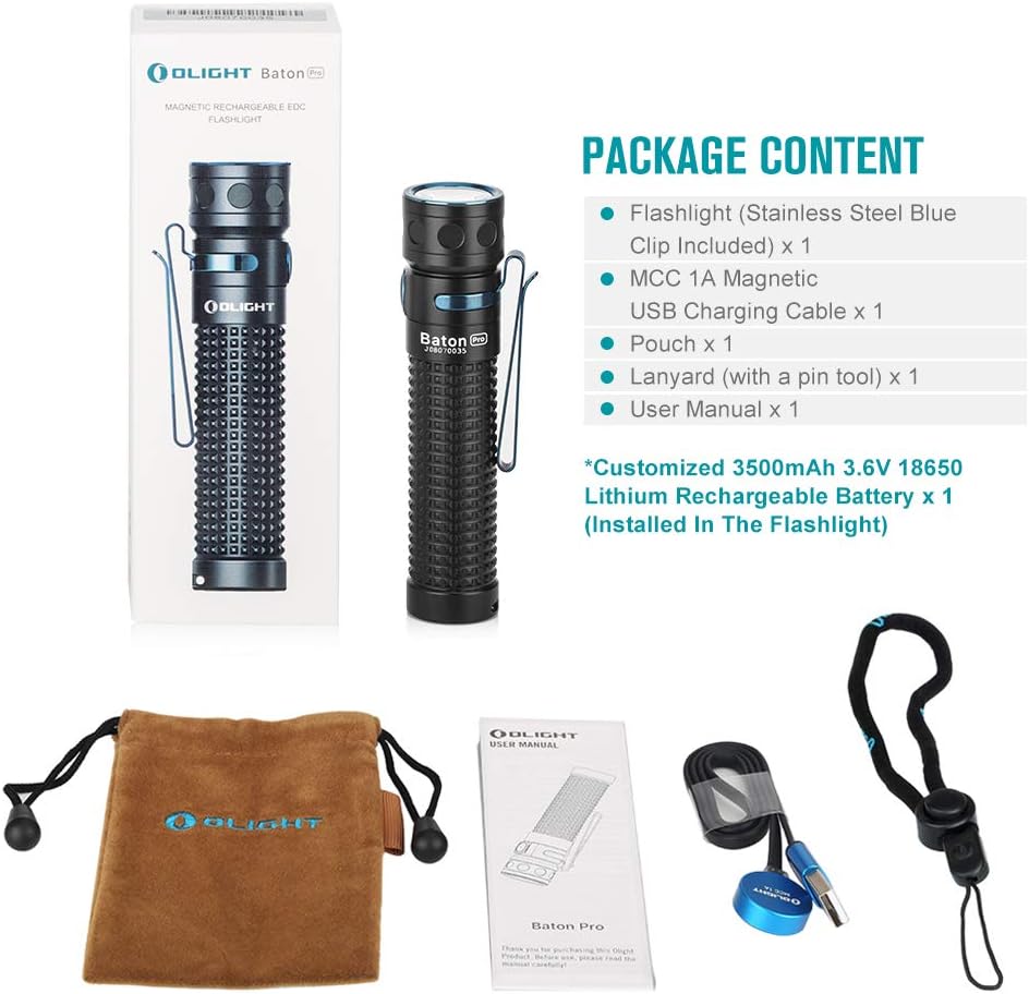 Compact Rechargeable LED Flashlight with 3500mAh 18650 Battery P8229