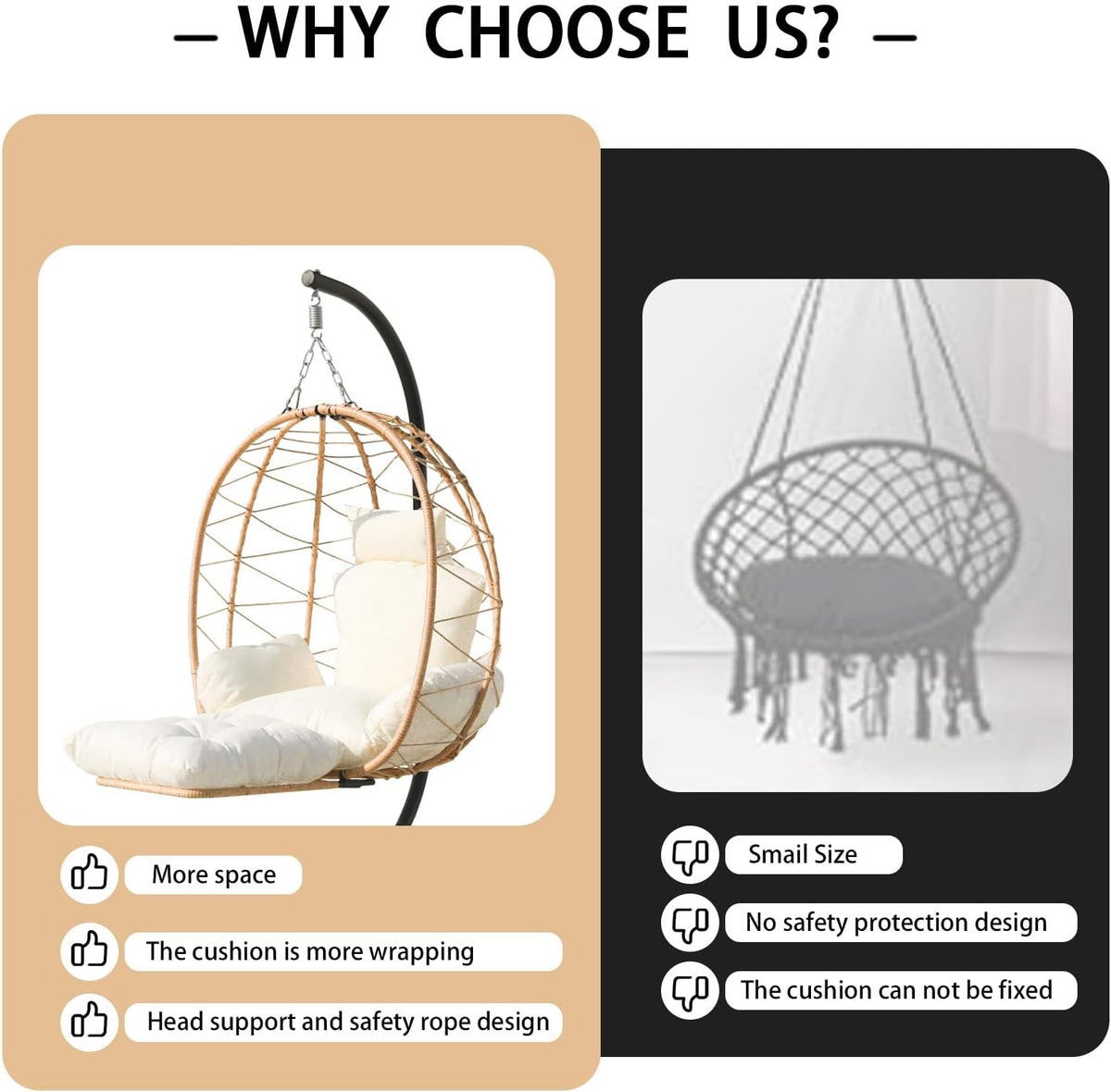 Small Hanging Egg Chair with Stand W73220