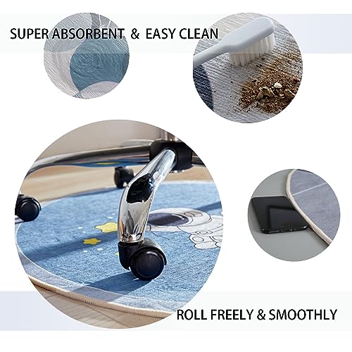 Round Rug 5 FT Anti-Slip Chair Mat Q792