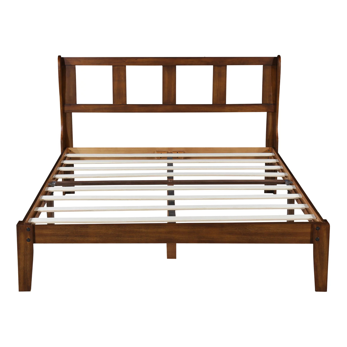 14" Full-Sized Wood Platform Bed with Headboard S5332