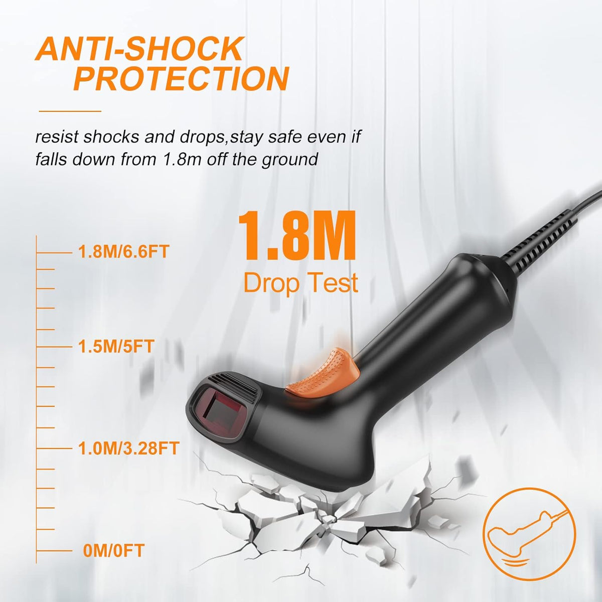 Handheld 1D Barcode Scanner with USB Cable Pack of 2 V563684