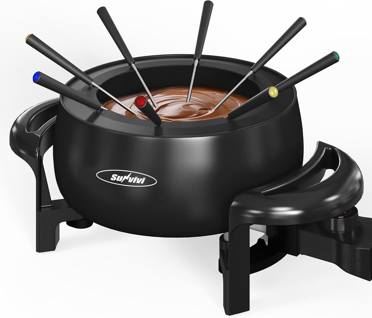 3 Quart Electric Non-Stick Fondue Pot Set with 8 Forks E59632