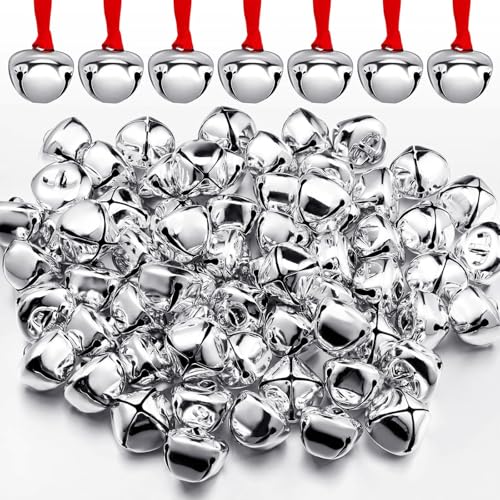 300 Pieces Christmas Bell Ornaments 1.5'' Silver V804747