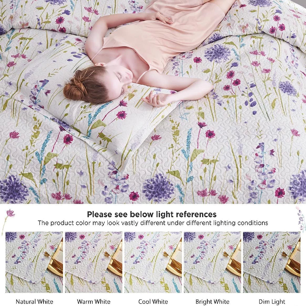 Floral Queen Bedding Microfiber Bedspread Set R418