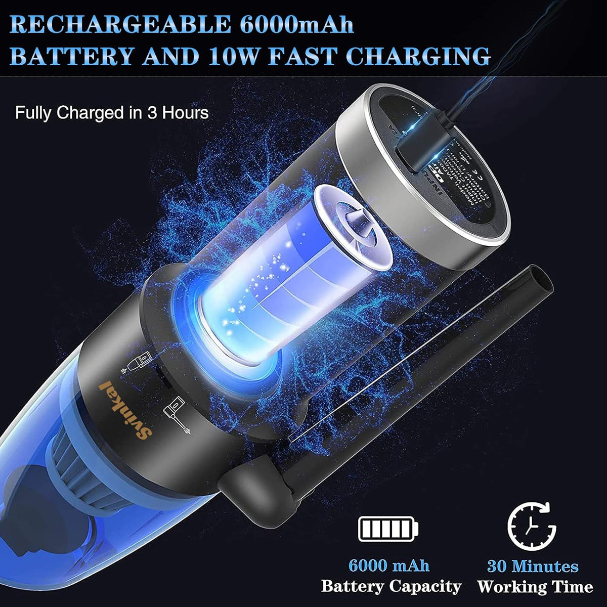Cordless Air Duster & Vacuum 2-in-1, 6000mAh, Pack of 2 X6668