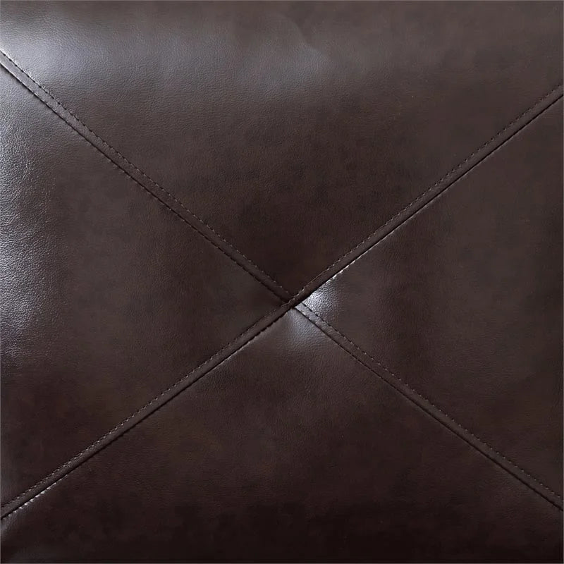 Faux Leather Left Facing Sectional Brown D22490
