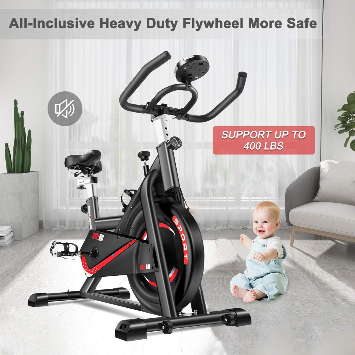 Exercise Bike Indoor Cycling Bike Stationary Flywheel Bicycle with Resistance H7295