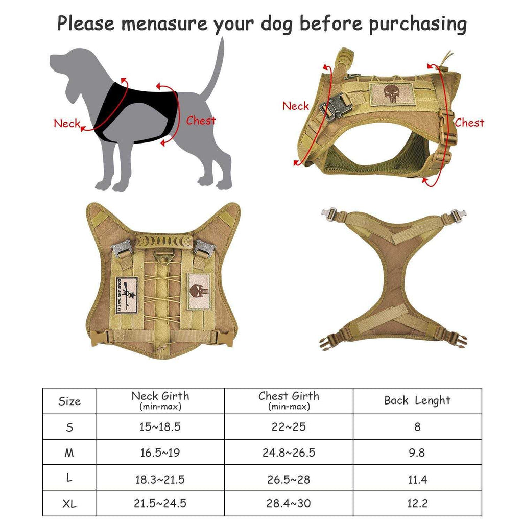 Tactical Service Dog Vest Harness with Rubber Handle & Metal C85127