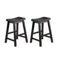 Black Solid Wood Counter Height Stools Set of 2 P914501