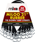 30 Pack Rubber Bungee Cords 21 Long EPDM with Crimped Hooks Q3687
