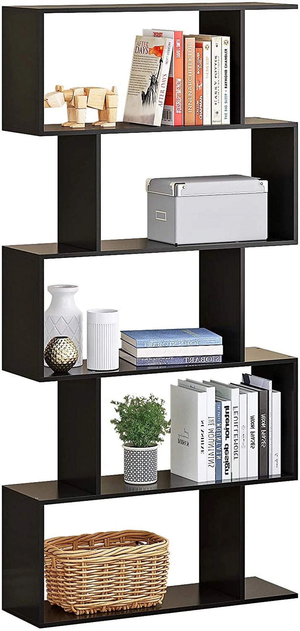 5-Tier Black Bookcase R638855