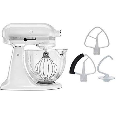 5-Quart Stand Mixer Glass Bowl Matte White B696