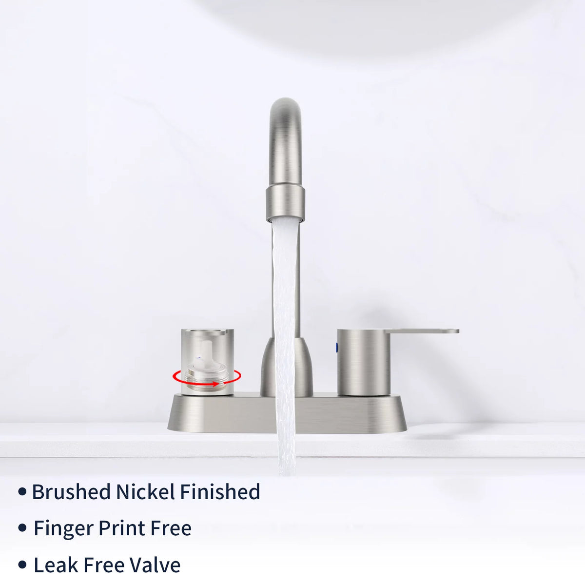 Brushed Nickel 2 Handles Centerset Bathroom Sink Faucet X95660