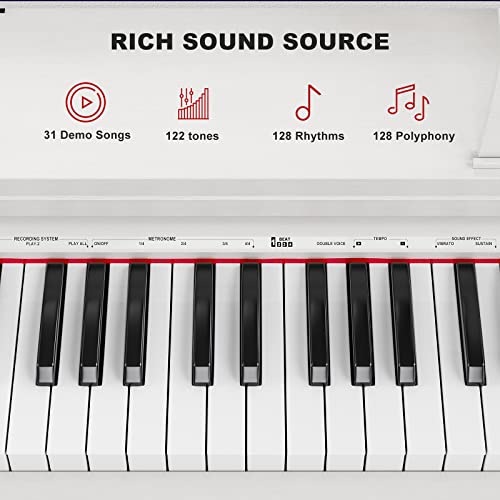 Black 88 Key Weighted Keyboard Piano with Piano Bench T119096
