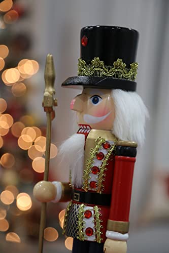 14 inches Wooden Nutcracker Christmas Decoration White W4943