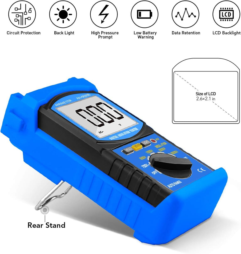 Digital Insulation Resistance Tester 5000V 200G ohms Auto Ranging Voltmeter N80824