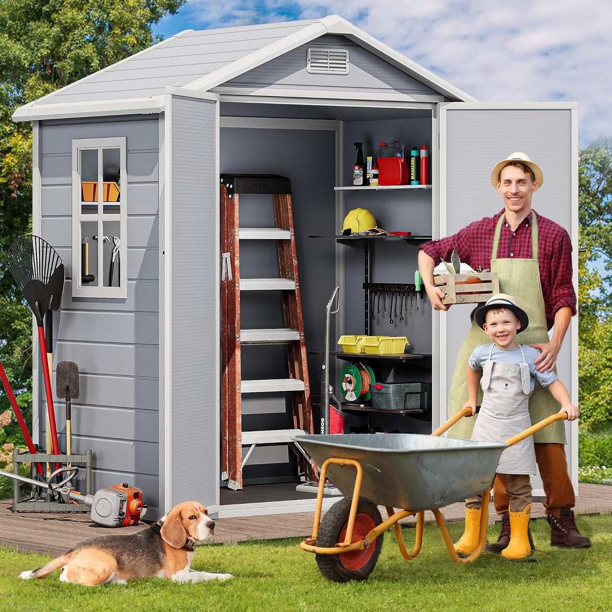 6.2x3.4 FT Resin Storage Shed with Lockable Door A994020