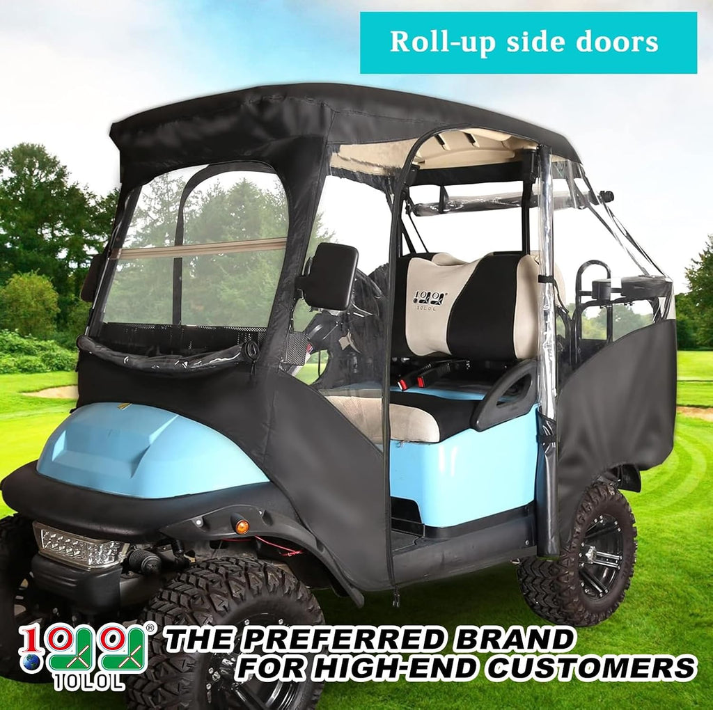 4 Passenger Golf Cart Enclosure with 4-Sided Clear Window 420D Rain Cover Z81044