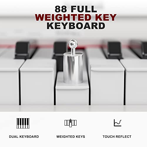 Black 88 Key Weighted Keyboard Piano with Piano Bench T119096