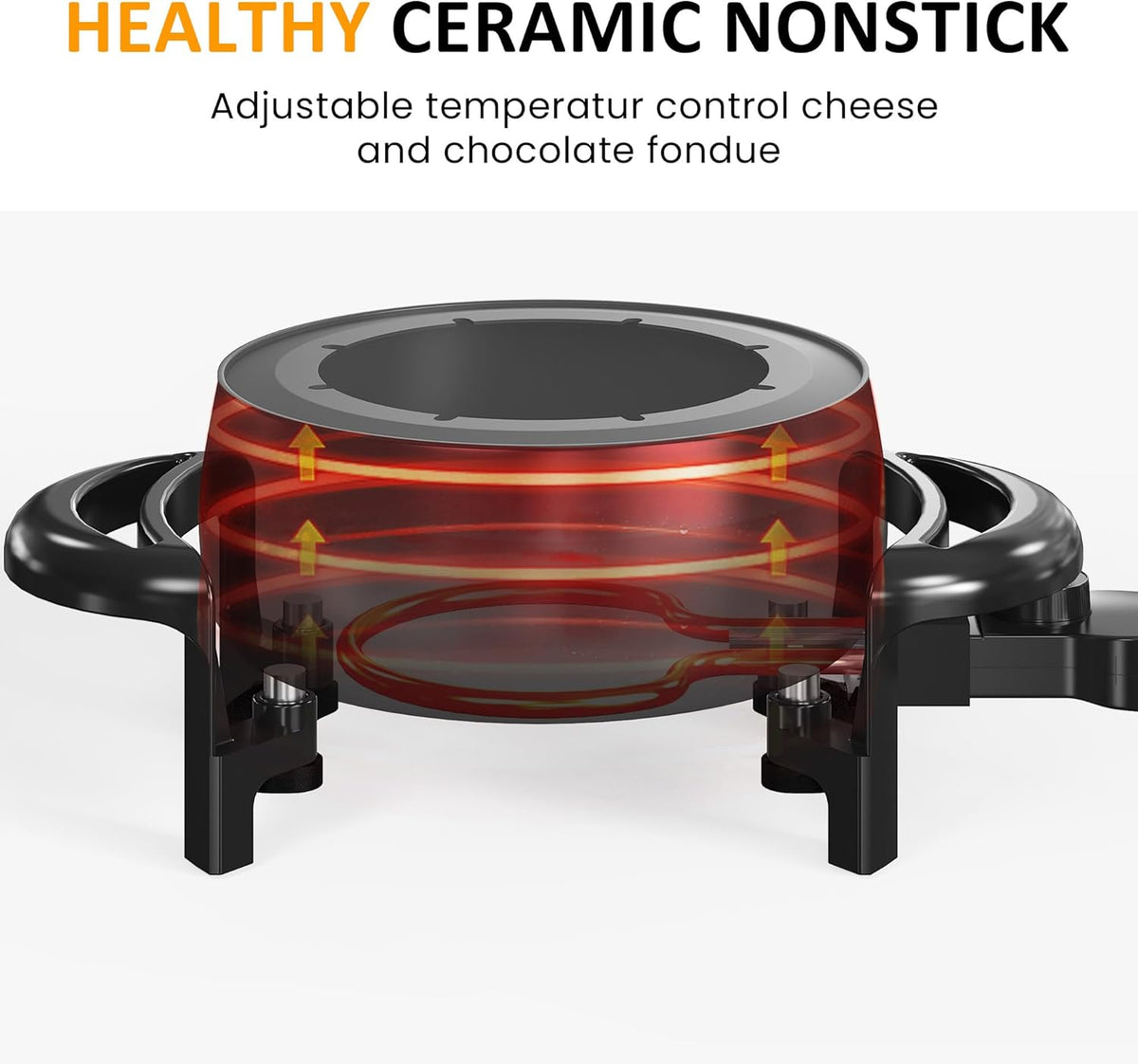3 Quart Electric Non-Stick Fondue Pot Set with 8 Forks E59632