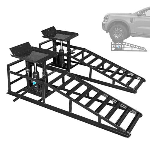 Black Heavy Duty Steel Car Ramps 2 Pack T200