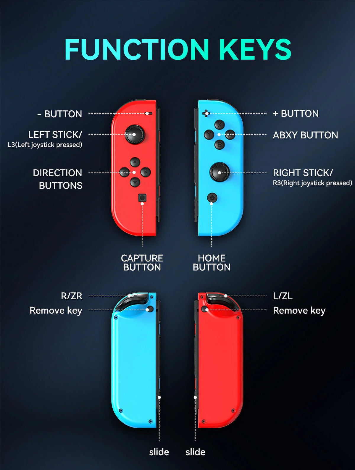 Blue-Red Wireless Bluetooth Controller for Nintendo Switch Z5121