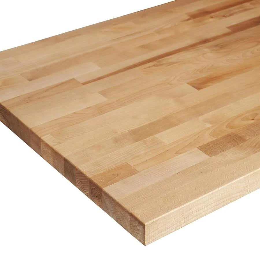 10-ft Unfinished Natural Straight Butcher Block Birch Kitchen Countertop in Brown R2692