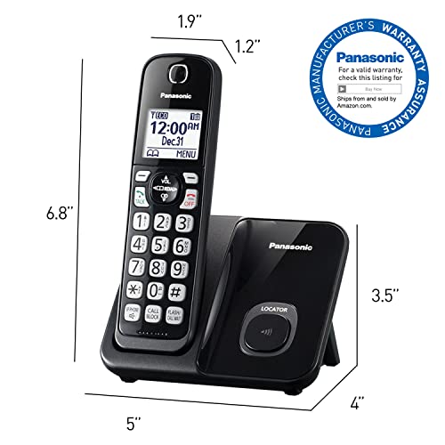 Black Cordless Phone System with 3 Handset S910748