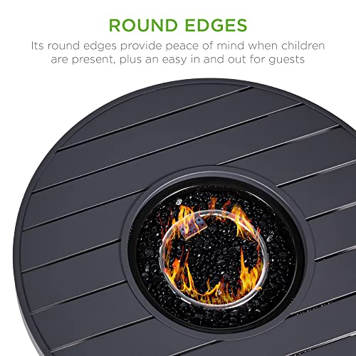 32in Round Gas Fire Pit Table X635