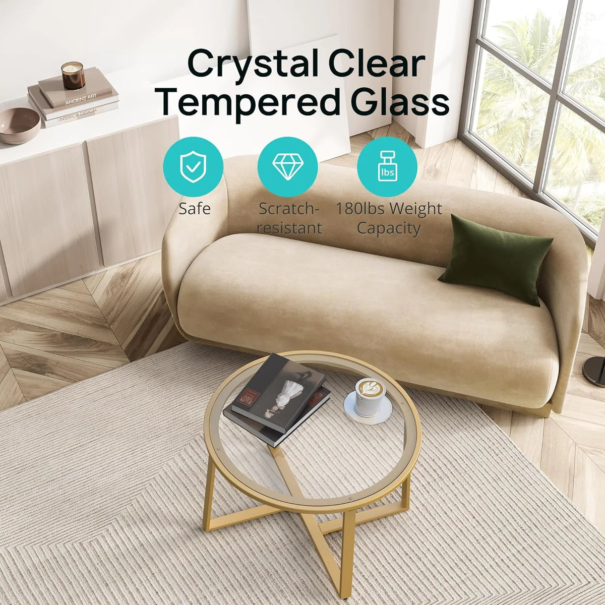 Round Glass Coffee Table H2448