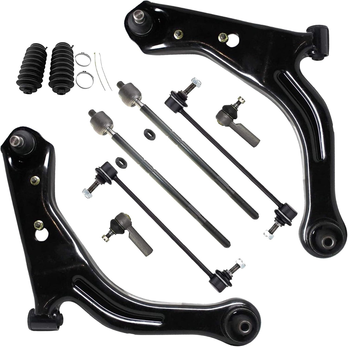 Front Lower Control Arms Ball Joint Tie Rods Sway Bars 10pc Set W45540