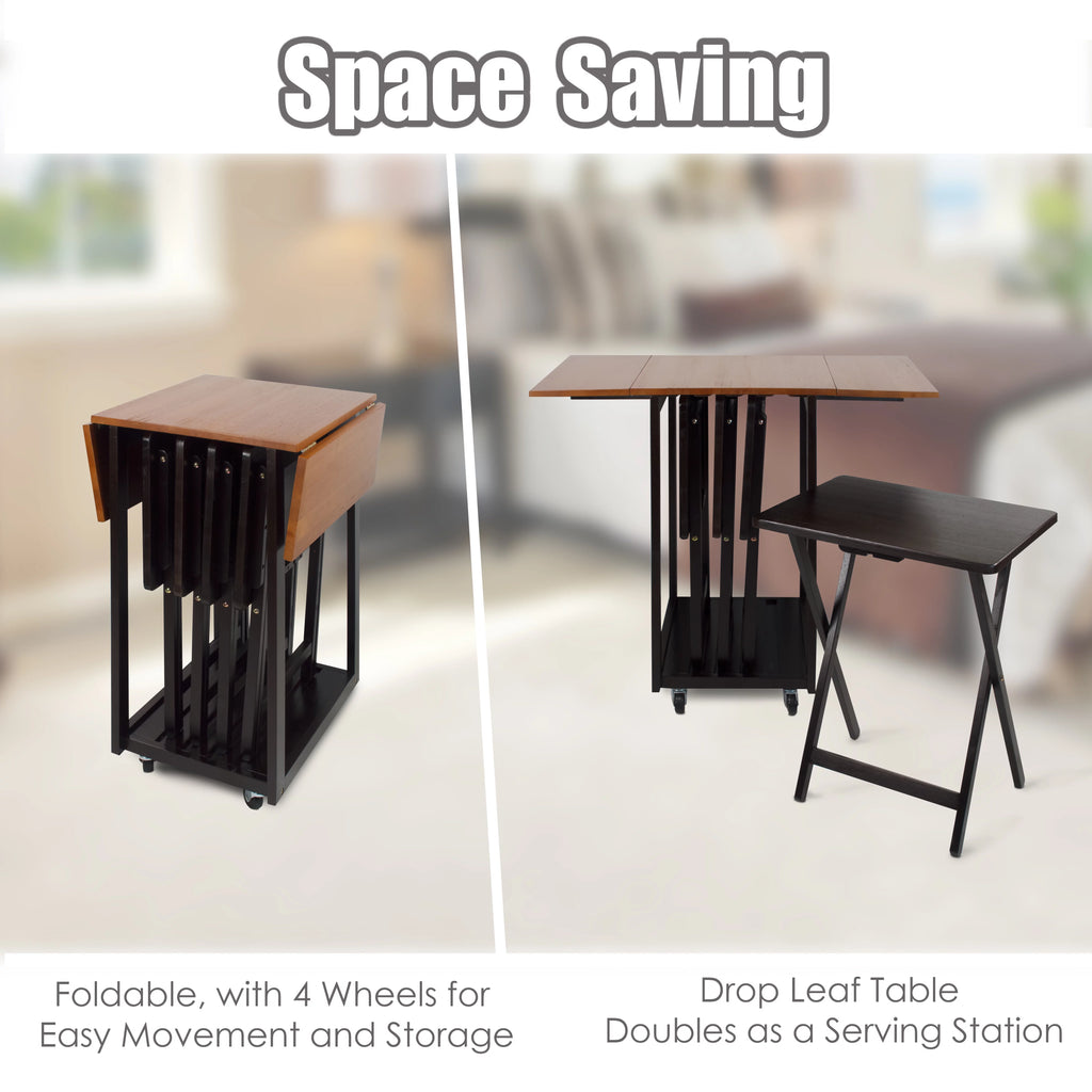 Solid Wood 5-Piece Snack Table Set Q185