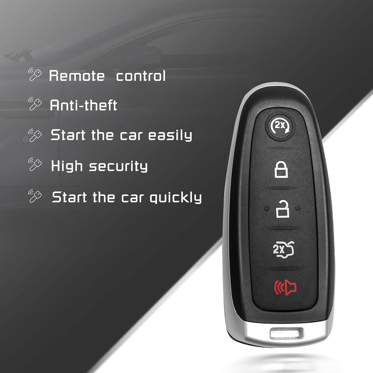 Keyless Entry Remote Car Key Fits for Ford Edge Explorer Flex Taurus Focus Lincoln MKT MKX MKS Navigator O62784