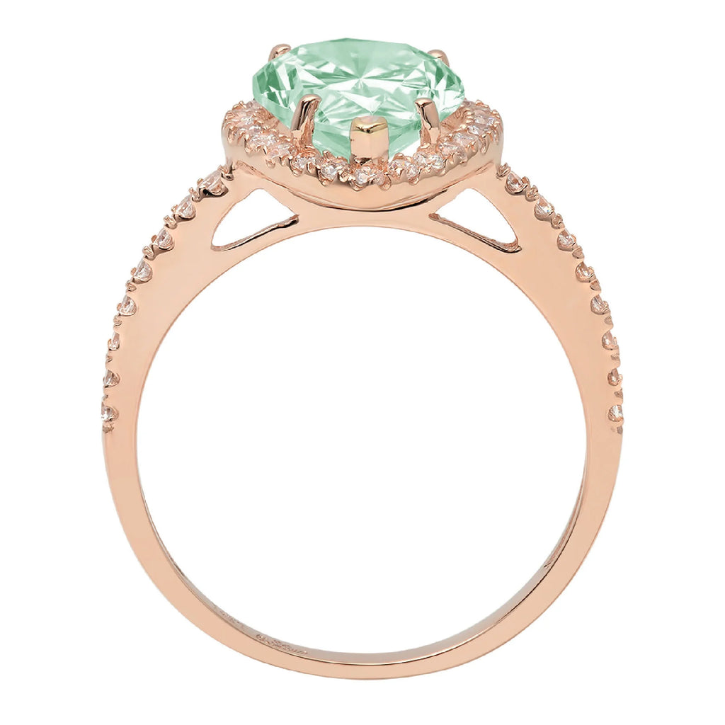 Pear Cut Blue Moissanite 18k Rose Gold Halo Ring Size 3.5 J432572