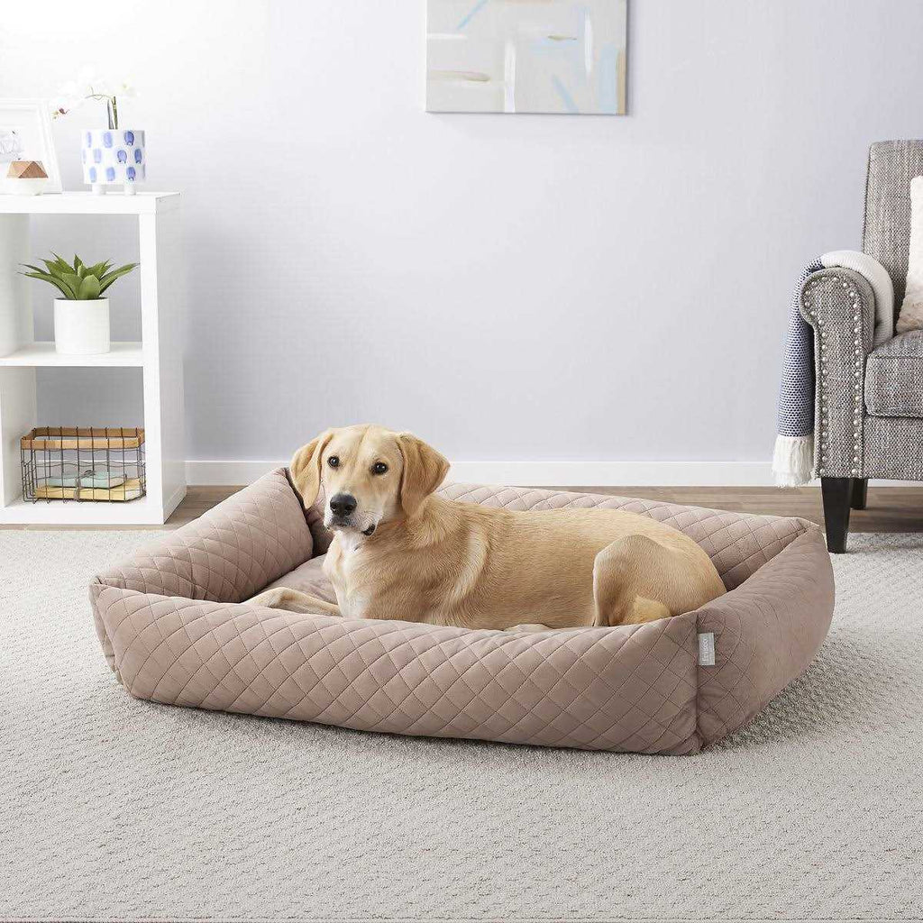 Velvet Rectangular Bolster Cat Dog Bed U42766