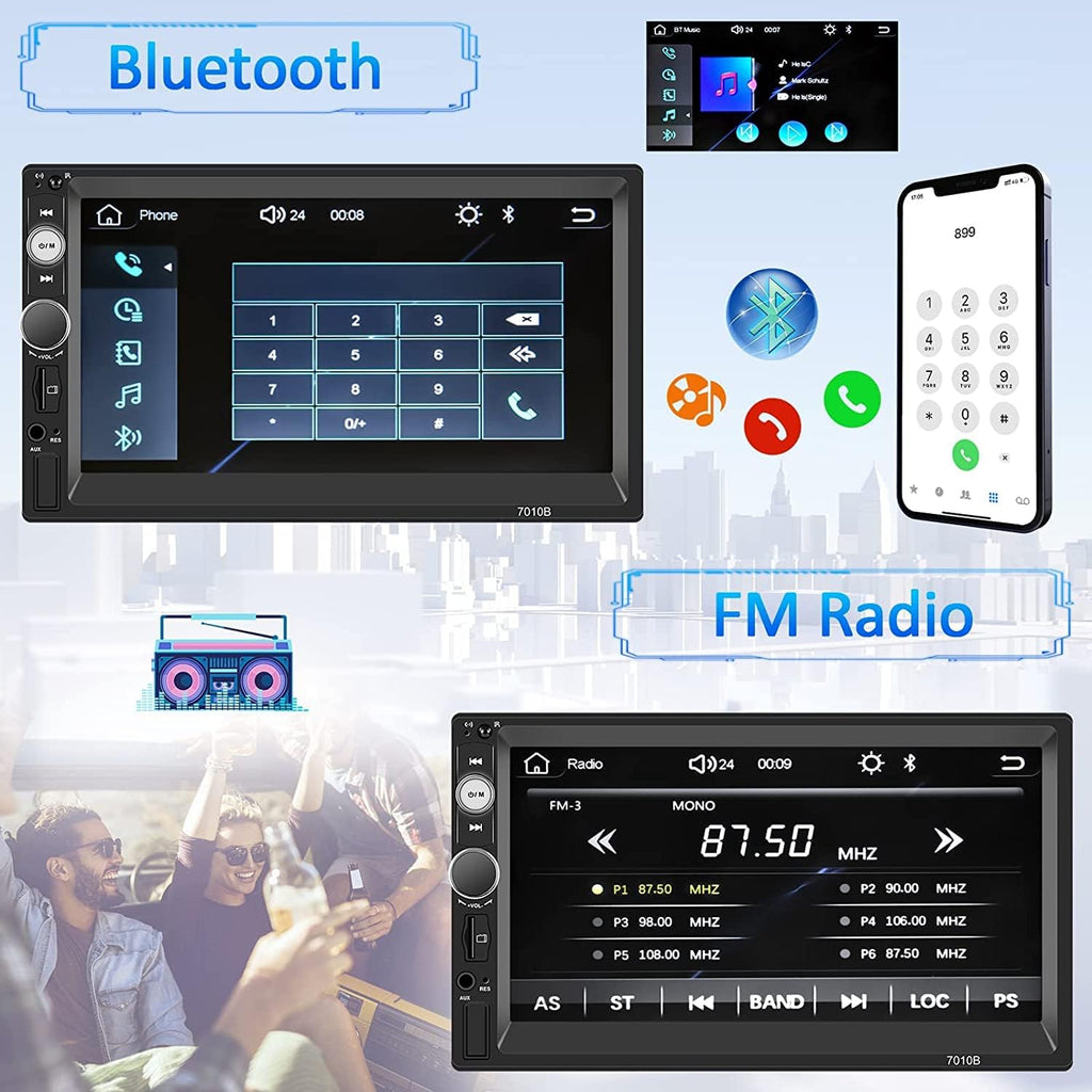 7 Inch Touch Screen Car Stereo with Bluetooth Backup Camera N752