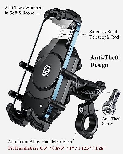 Motorcycle Phone Holder with Vibration Dampener Anti-Theft Handlebar Mount Q5272