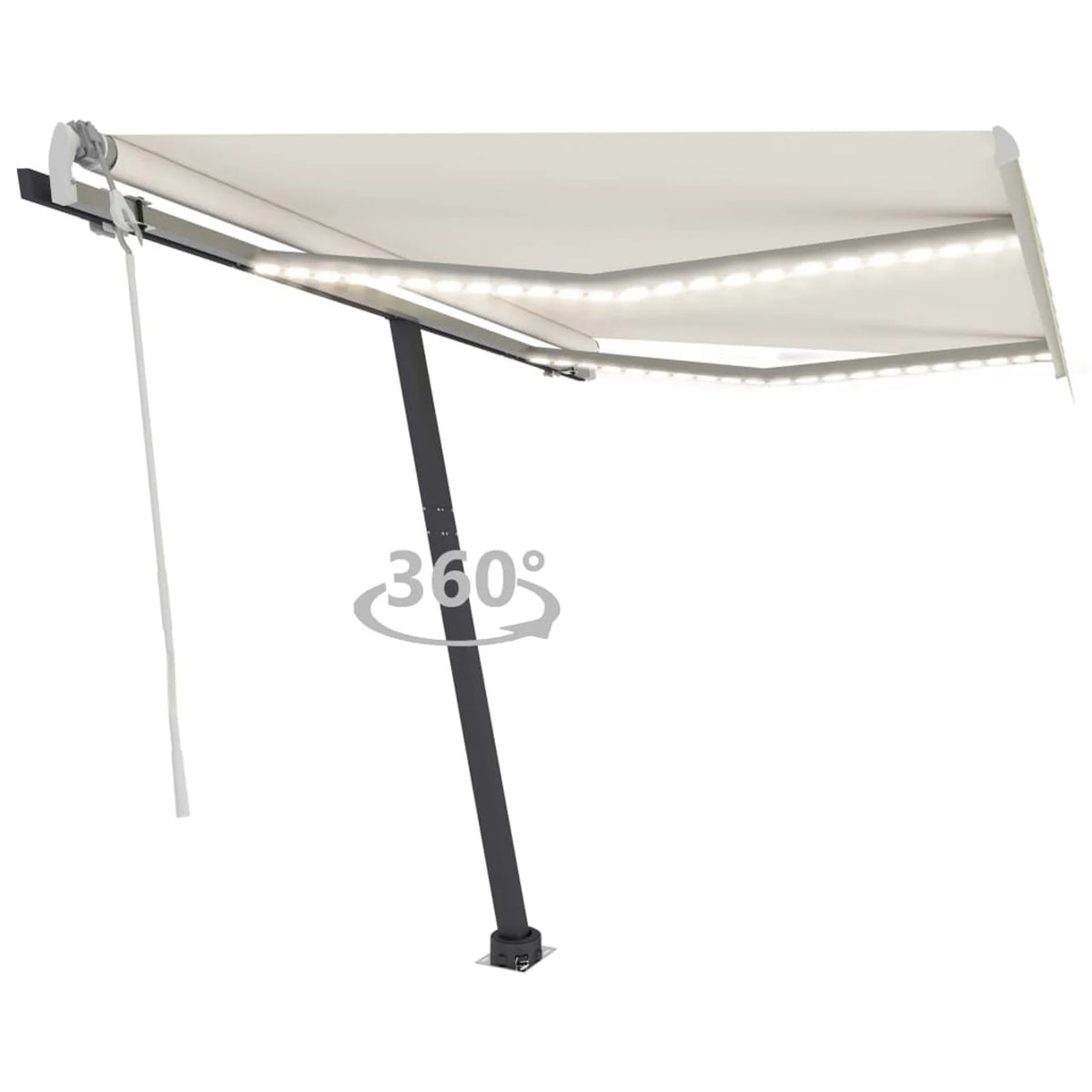 Cream Retractable Awning with LED X526504