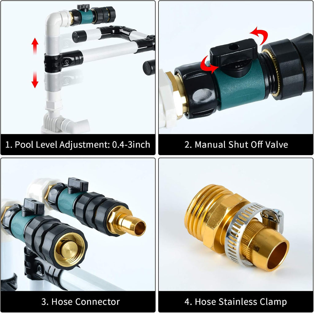 Pool Water Leveler with 3/4'' Hose Connector, Pack of 2 L358090