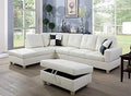 Cream Left Facing Sleeper Sectional with Storage Ottoman R457